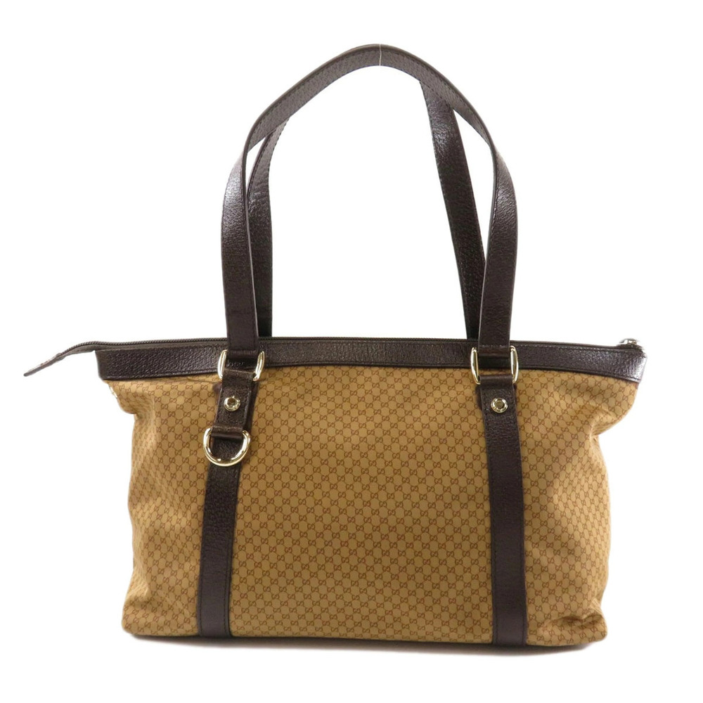 Gucci Canvas Monogram Tote Brown Abbey Bag Brown